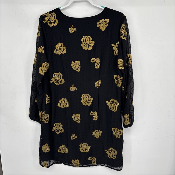 CAbi Black and Gold Long Sleeve Dress - Picture 4 of 6